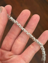 White gold mixed shape bracelet with 15.57cts of pear shape, oval, marquise, emerald cut and round lab diamonds