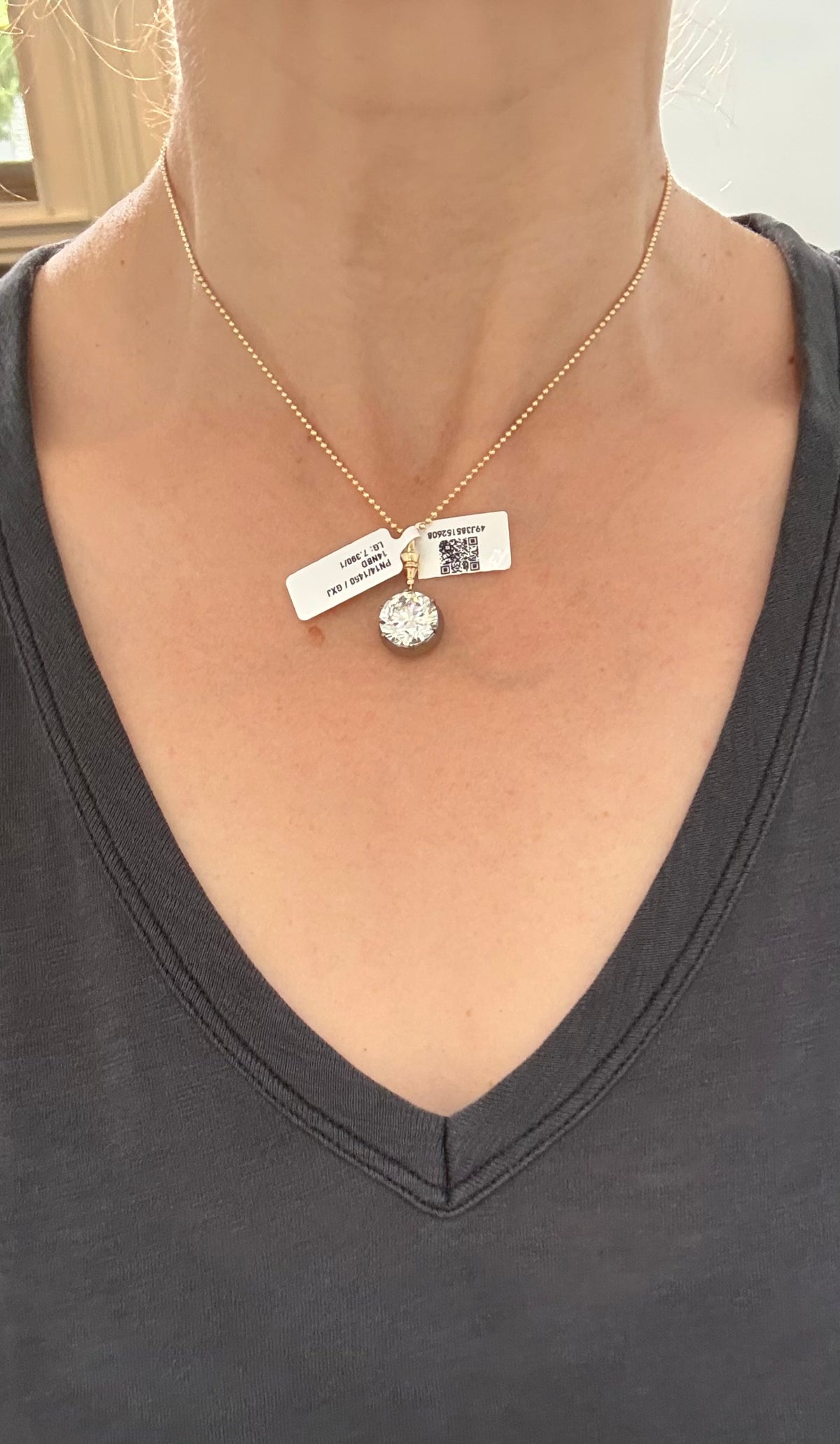 IGI certified 7.39ct lab diamond pendant