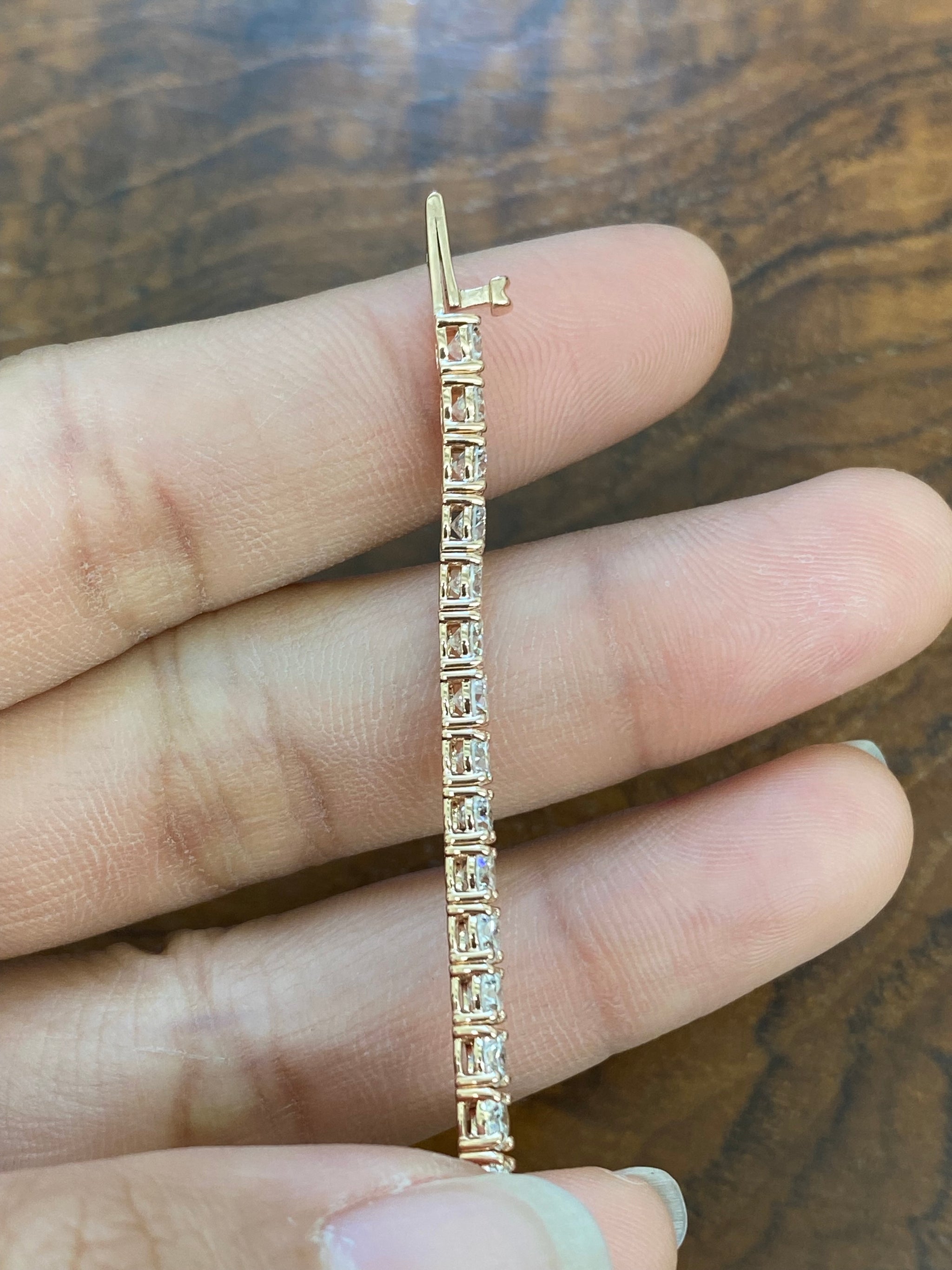 6.85 CT Lab 7 Inches Rose Tennis Bracelet