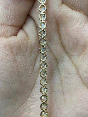 4.82 CT 6.5 inches Yellow Gold Tennis Bracelet Bezel