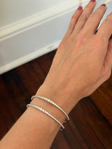 White gold graduated lab diamond flex bracelet