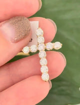 IGI certified yellow gold 1.87ct lab diamond cross pendant