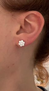 IGI certified white gold 1.34ct lab diamond earrings with push back