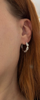 White gold 3.87ct pear shaped lab diamond hoops