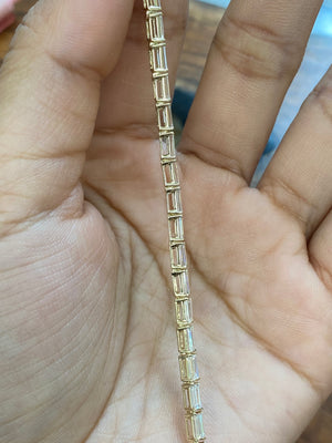 5.15 CT Lab 7 inches Yellow Emerald Bracelet