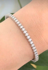 White gold 4ct natural diamond flex bracelet