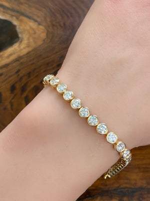 7.60 CT LAB 6.5 INCHES YELLOW BEZEL TENNIS BRACELET