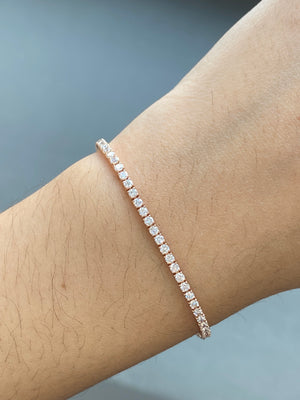 2.24 CT Lab 7 Inches Rose Tennis Bracelet