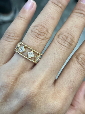 14k 0.50 ctw Yellow Diamond Clover Ring