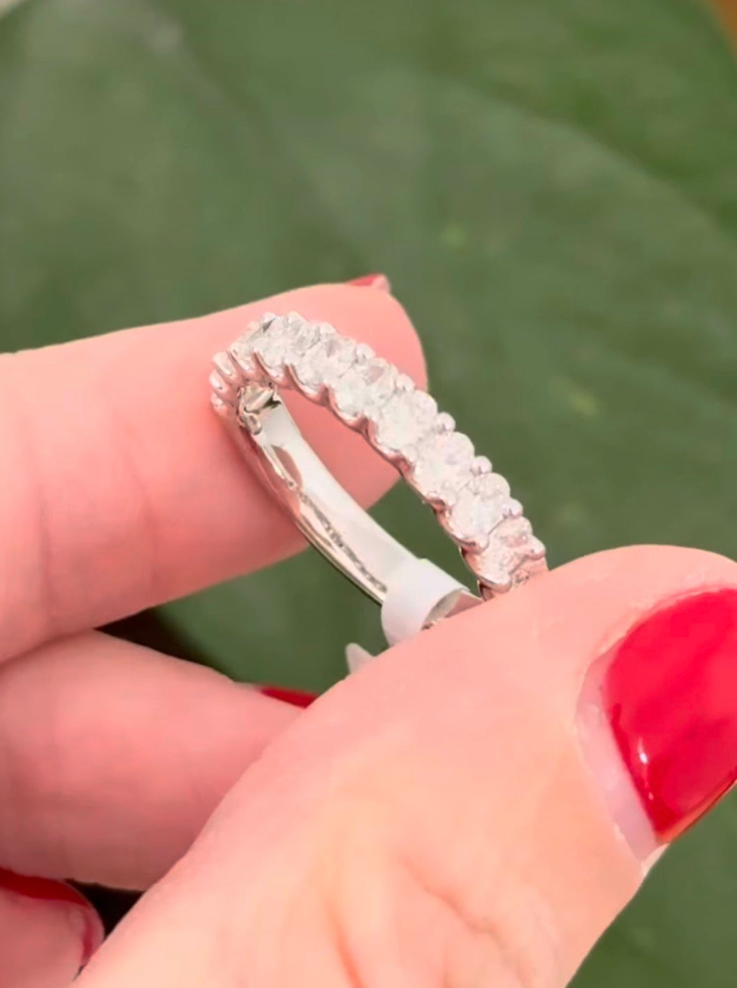 White gold 1.19ct oval lab diamond band