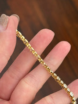 Yellow gold bezel set 5.95ct round natural diamond bracelet