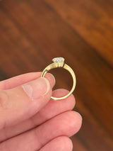 Yellow gold 2.03ct pear shaped lab diamond ring