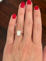 White gold IGI certified radiant lab diamond ring