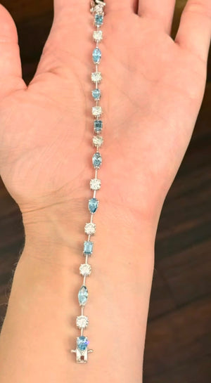 7.69 CTW White gold mixed shape bracelet