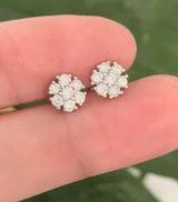 White gold 0.66ct lab diamond earrings with push backs