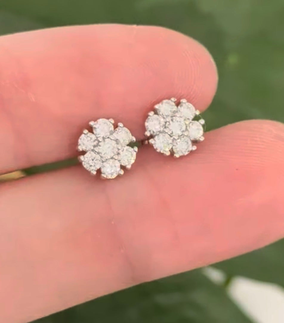 White gold 0.66ct lab diamond earrings with push backs