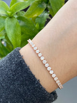 6.22 CT Lab 6.75 Inches Rose Tennis Bracelet