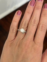 White gold octagon, marquise and round lab diamond ring