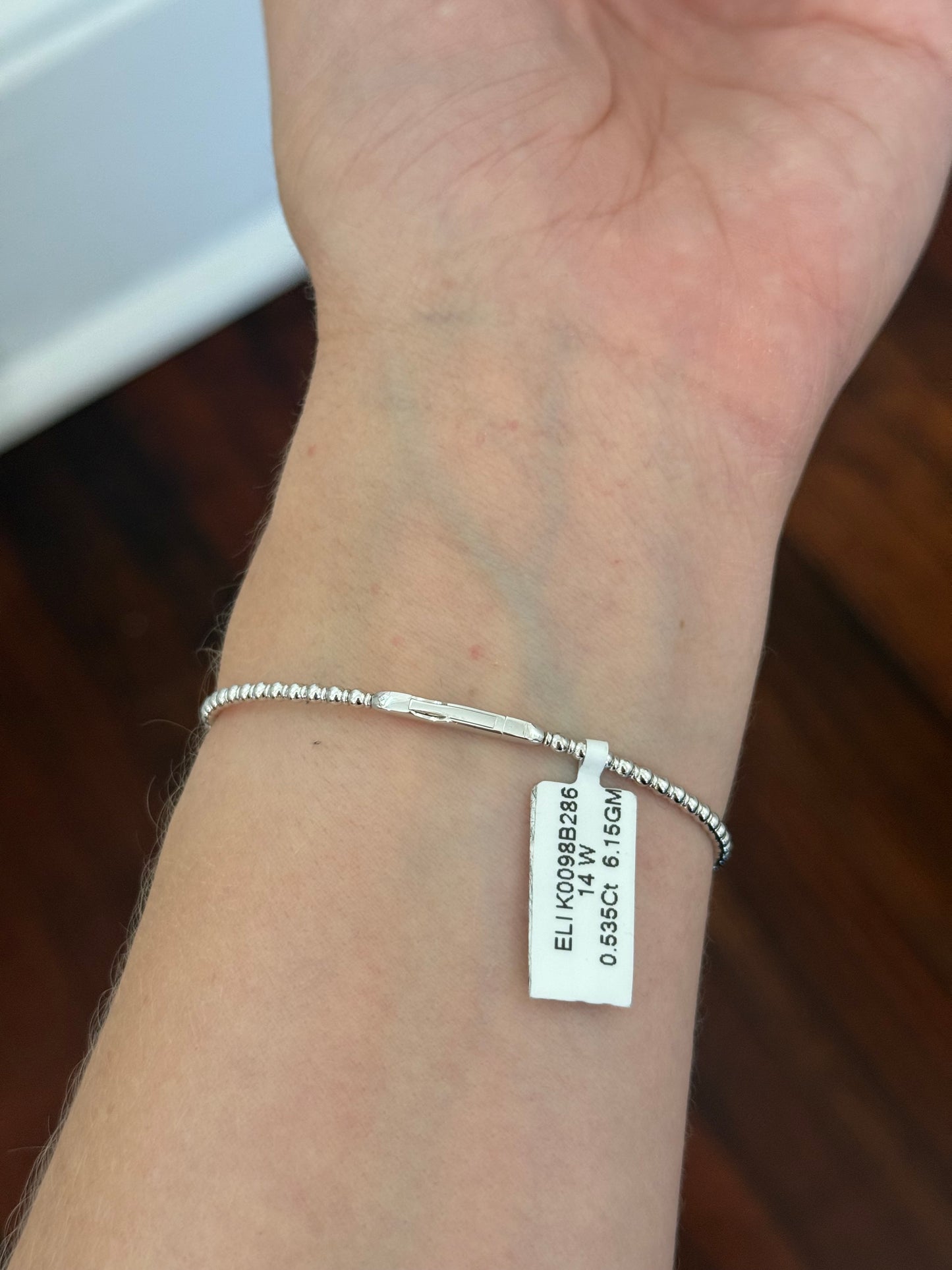 White gold 0.535cts natural diamond flex bracelet