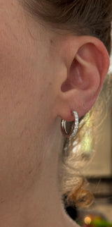 15.9mm white gold 0.60ct lab diamond hoop earrings