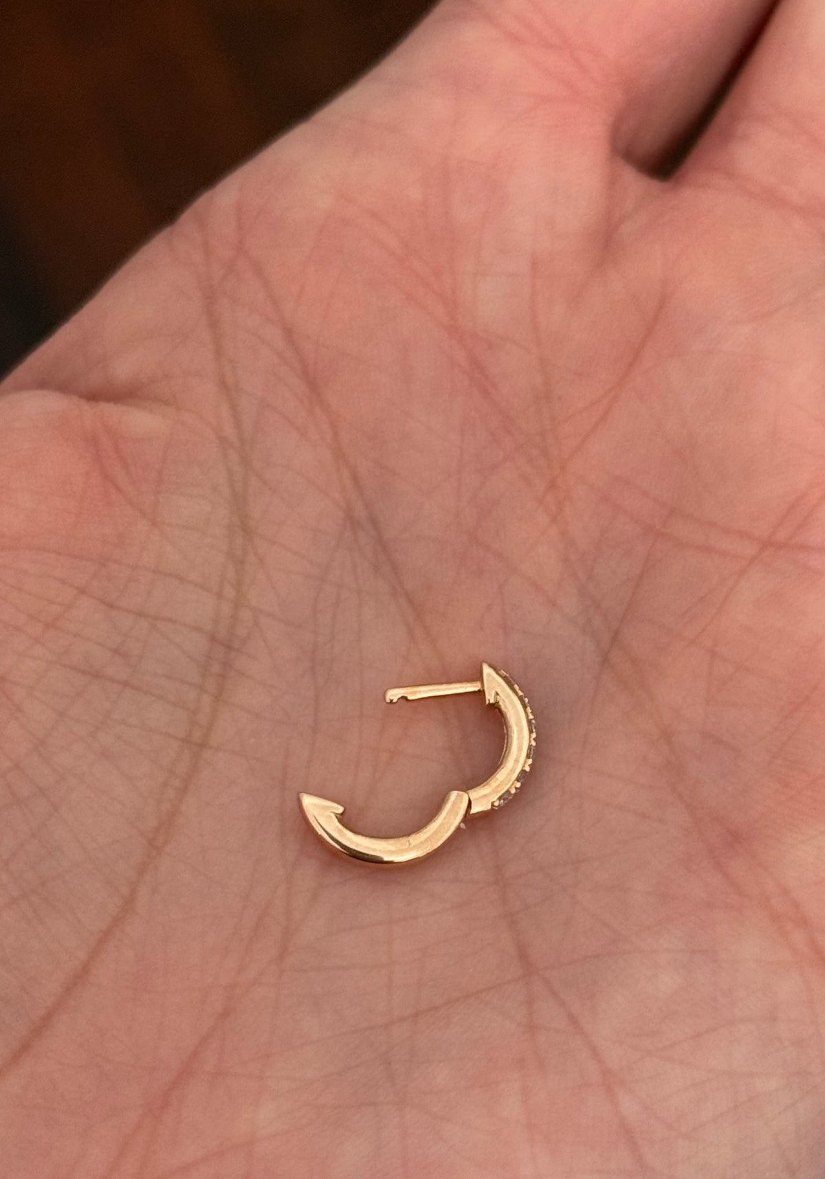10.4mm rose gold 0.20ct lab diamond hoop earrings