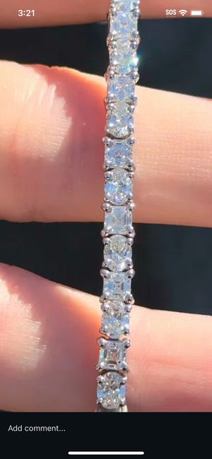 7.27 ct Asscher and Oval Lab Diamond Tennis Bracelet