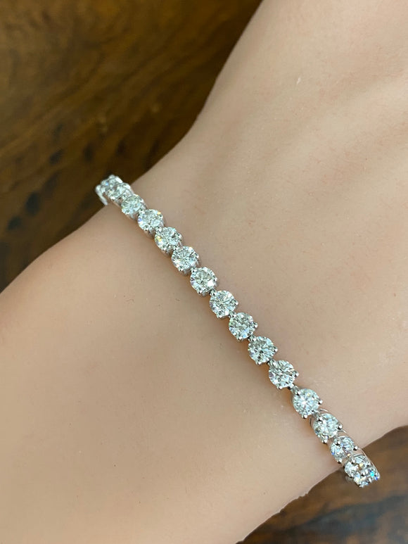 5.80 CT Lab 7.25 inches 3 Prongs Tennis Bracelet