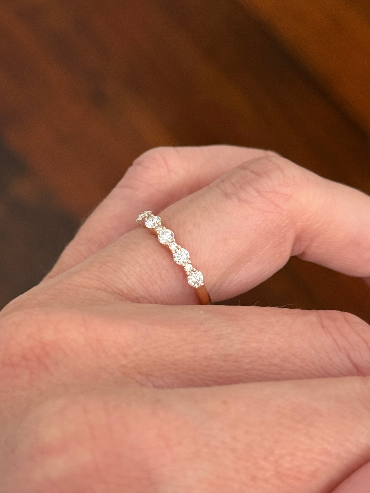 Rose gold lab diamond band