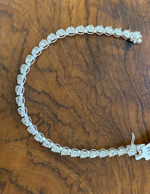 13.16 CT Lab 7.15 inches 3 Prongs Tennis Bracelet