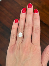 White gold IGI certified oval lab diamond ring