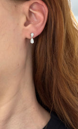White gold 1.61ct pear shape lab diamond earrings