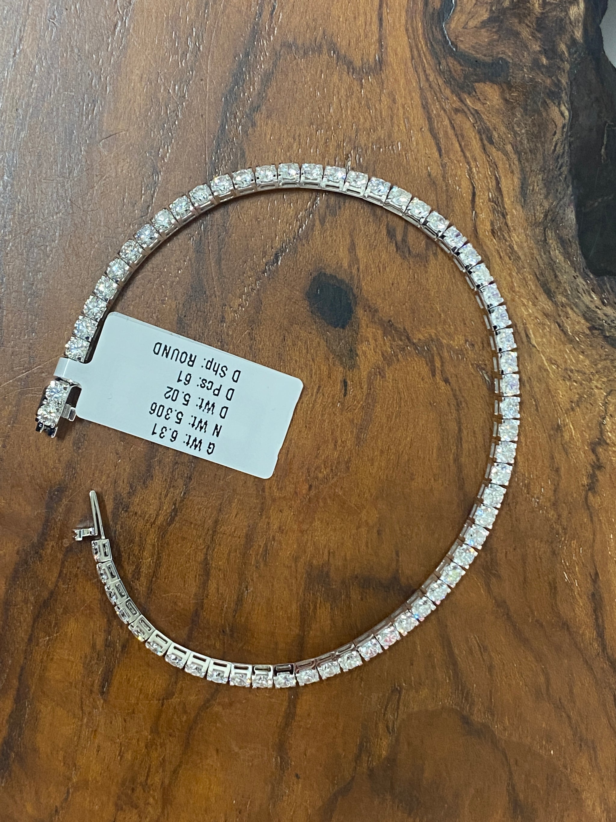 5 ct Low setting Lab Tennis Bracelet