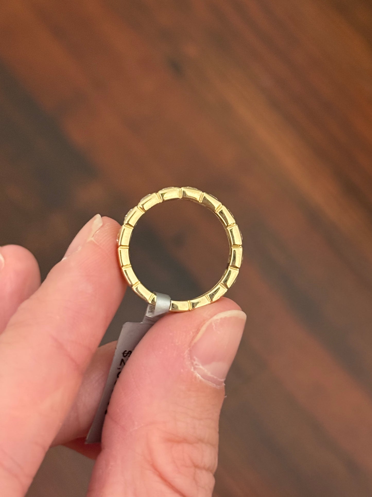 Yellow gold lab diamond band