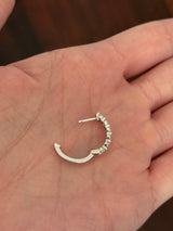 White gold 2.27ct oval lab diamond oval hoop earrings