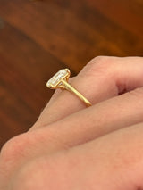 Yellow gold IGI certified radiant lab diamond ring
