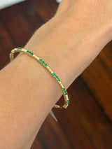 Yellow gold emerald flex bracelet