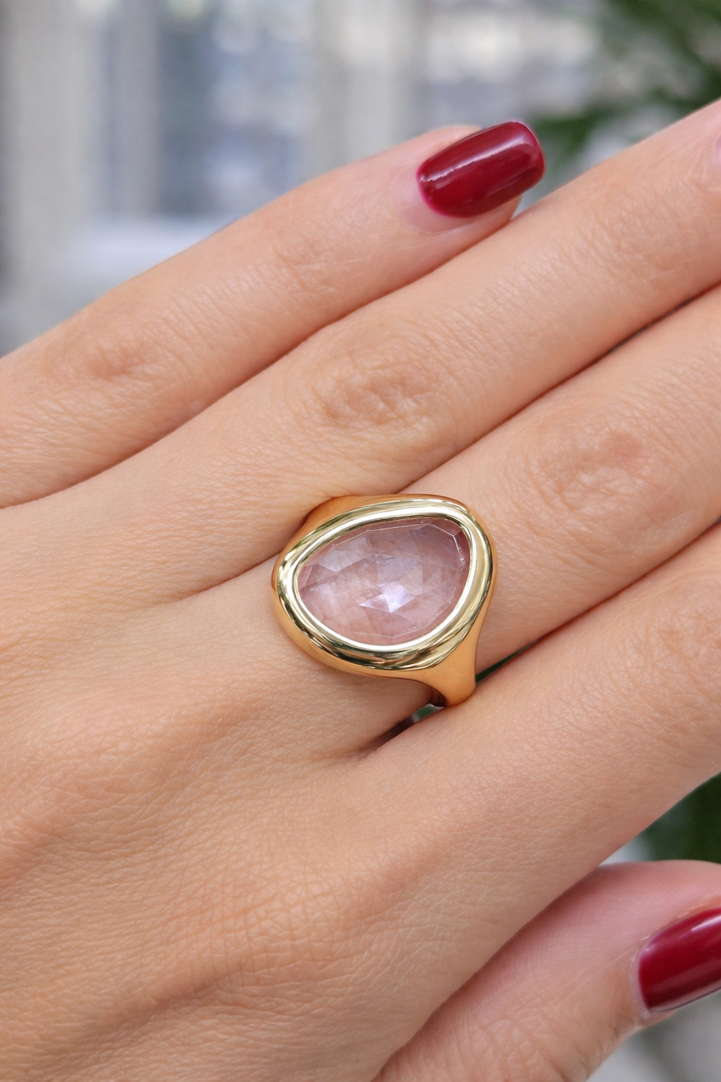 6.62ct Natural Pink Sapphire Rose cut Ring