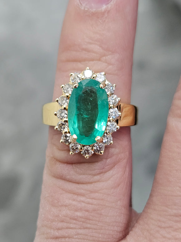 Gia certified Minor Oil Emerald Ring