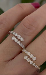 Lab diamond bypass rings available in white and yellow gold