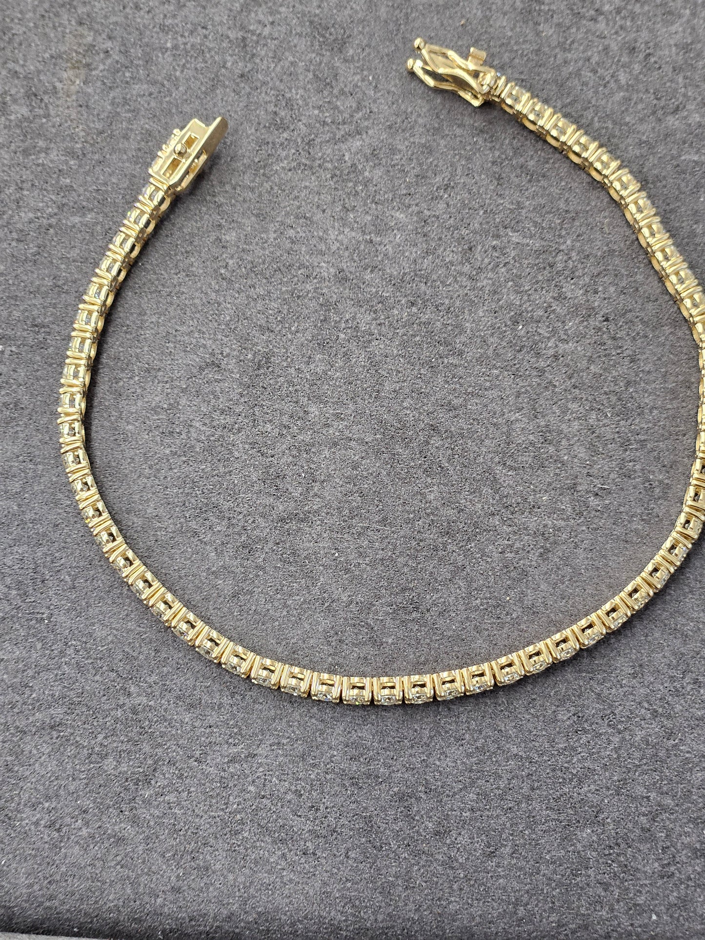 Natural 4.63 ct Diamond Tennis Bracelet 14KY