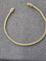 Natural 4.63 ct Diamond Tennis Bracelet 14KY