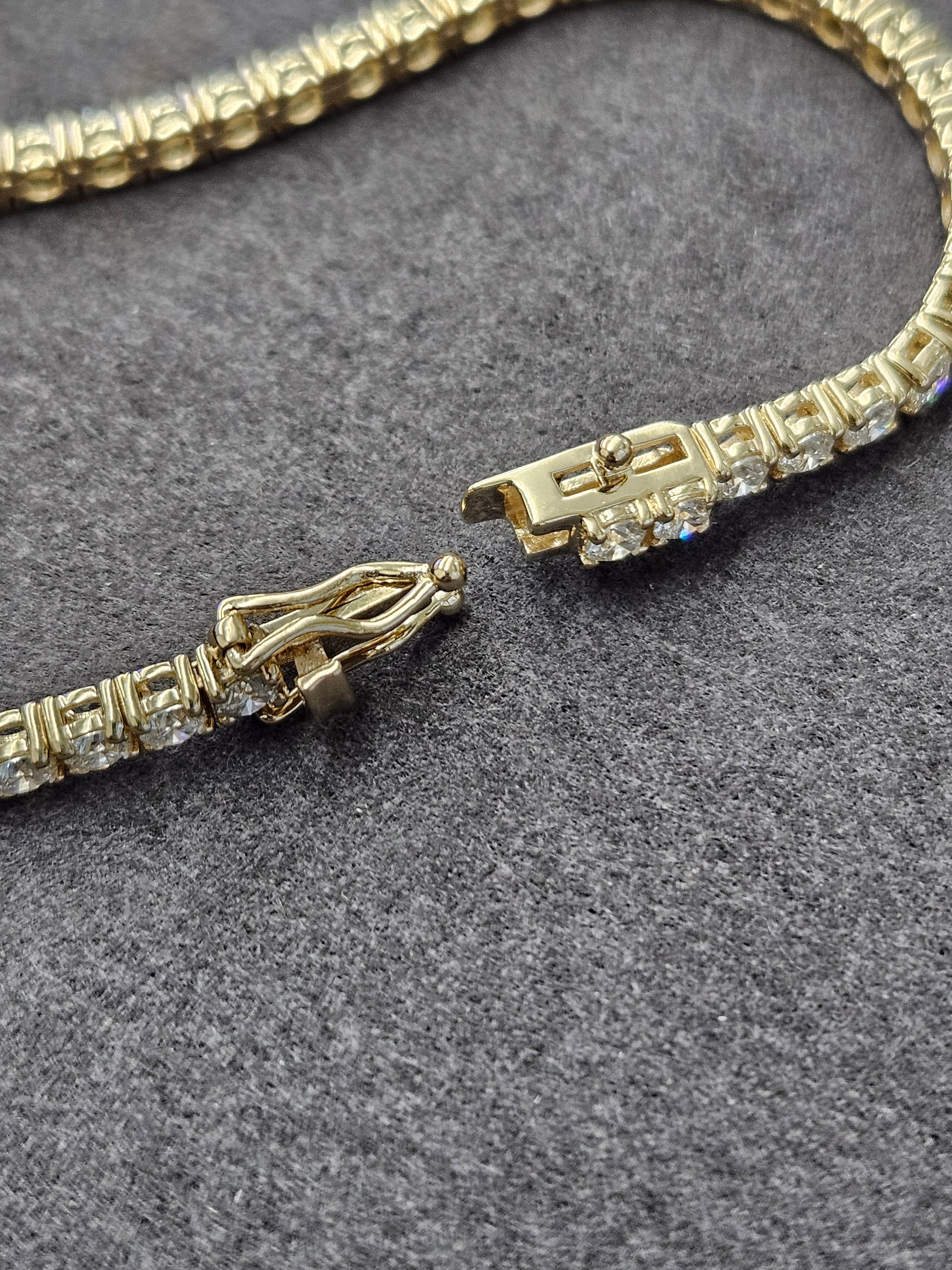 Natural 4.63 ct Diamond Tennis Bracelet 14KY