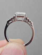 IGI 3.26 ct FVS1 Lab Scissor /Special Radiant Cut Platinum + natural side diamonds