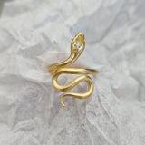 Snake ring 14k yellow Shield Diamond