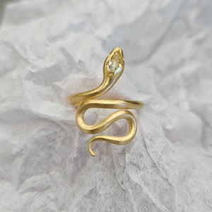 Snake ring 14k yellow Shield Diamond