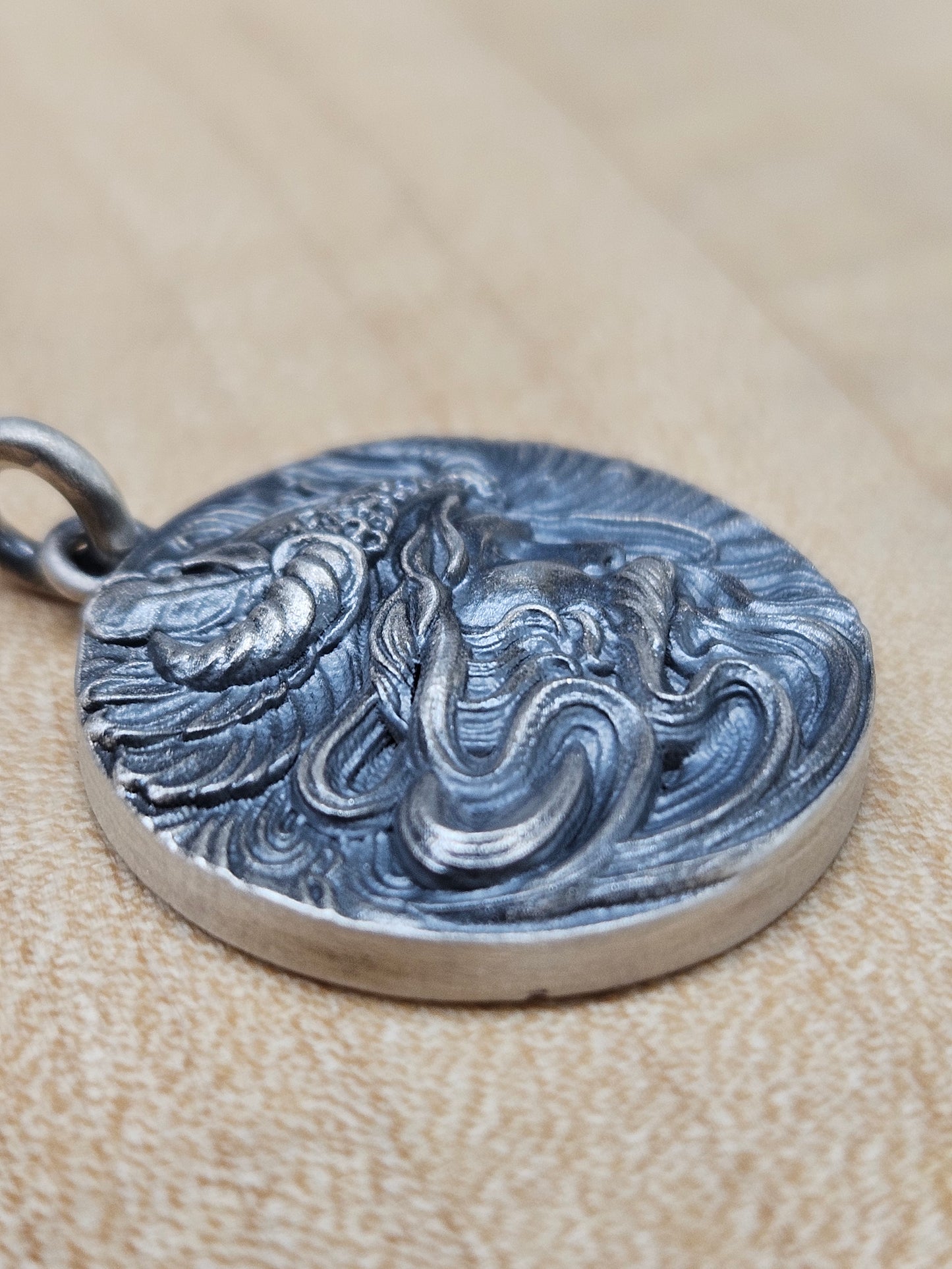 Antique Inspired Viking Necklace Sterling Silver and diamonds