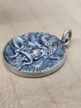 Antique Inspired Viking Necklace Sterling Silver and diamonds