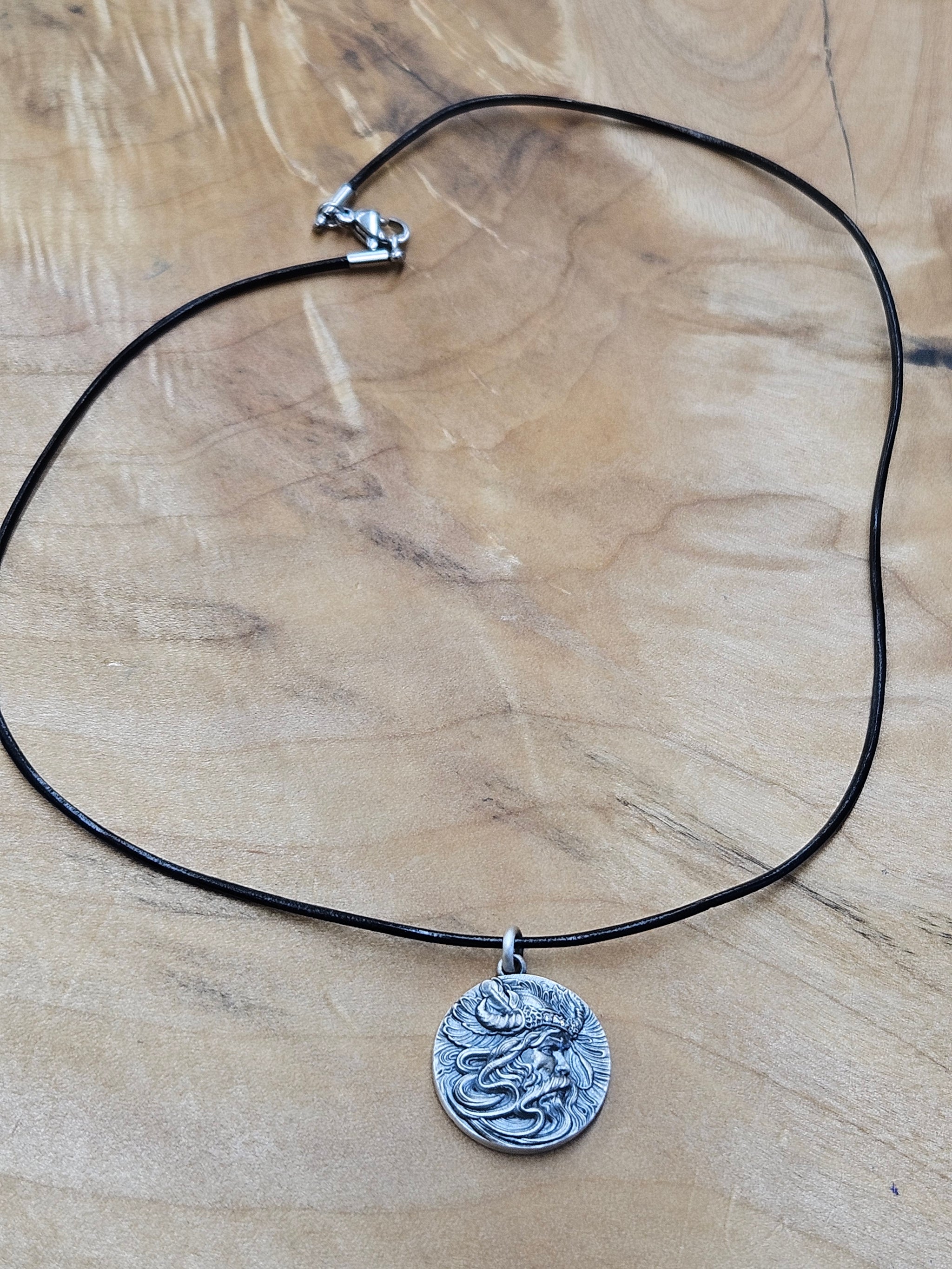 Antique Inspired Viking Necklace Sterling Silver and diamonds