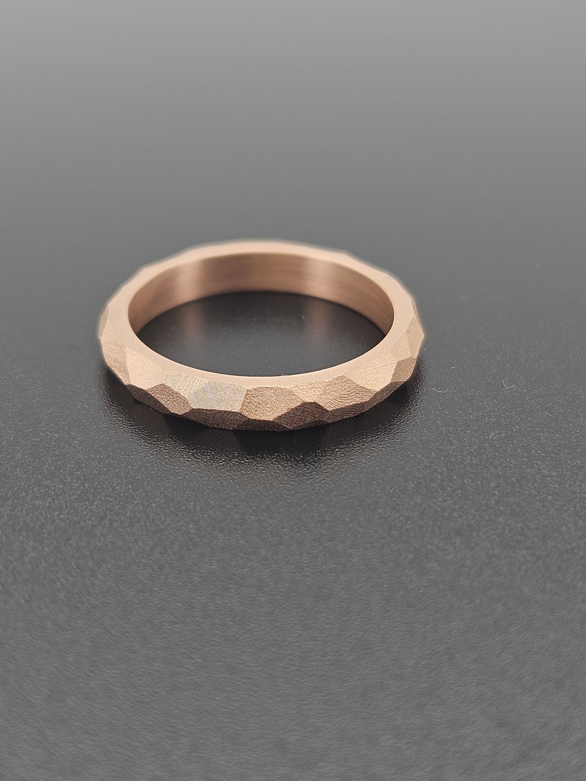 Faceted Wedding Band For Men & Women