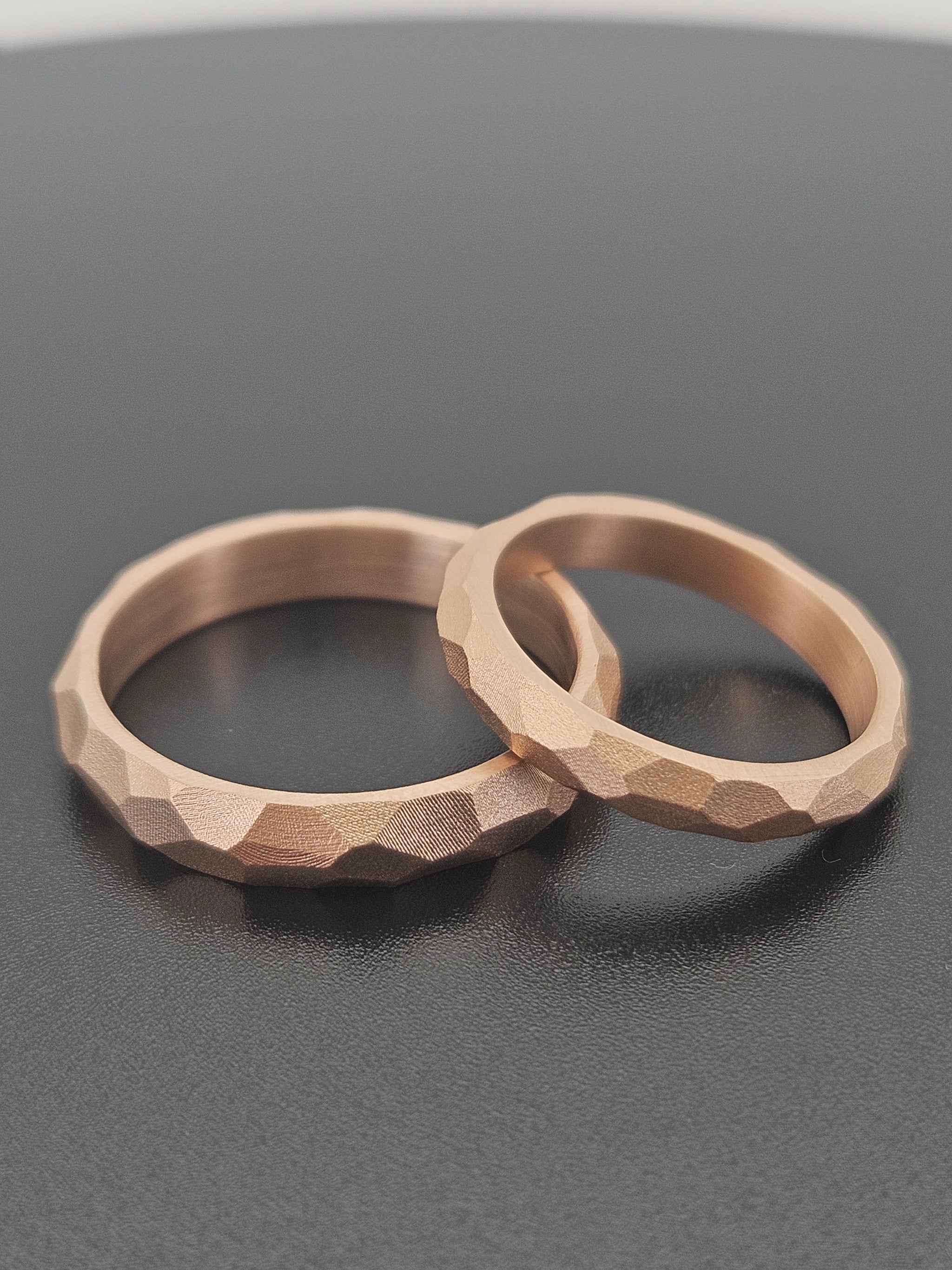 Faceted Wedding Band For Men & Women